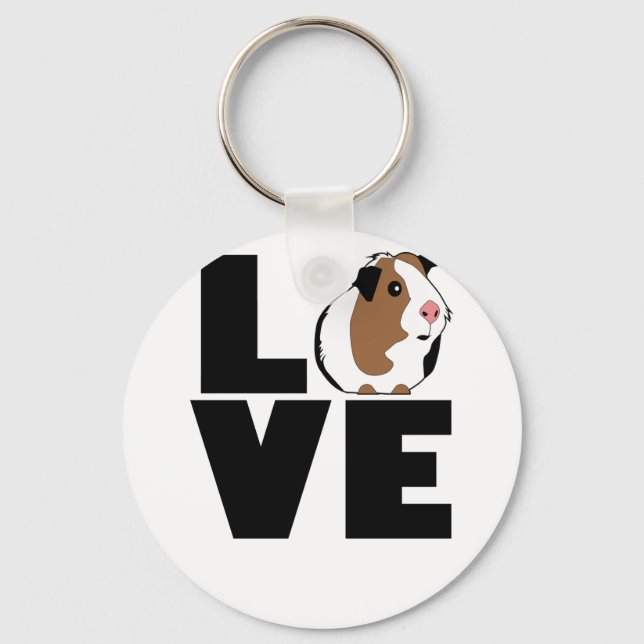PORTE-CLÉS LOVE GUINEA PIG PET FUNNY SHIRT '. (Recto)