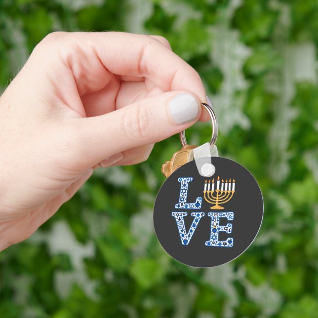 Porte-clés Love Hanoukka Jewish Holiday Menorah (main)