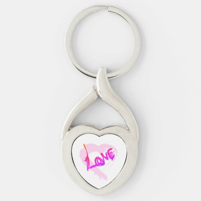 Porte-clés Love Hearts Zipper Charm Porte - clé (Devant)