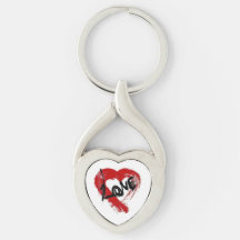 Love Hearts Zipper Charm Porte - clé