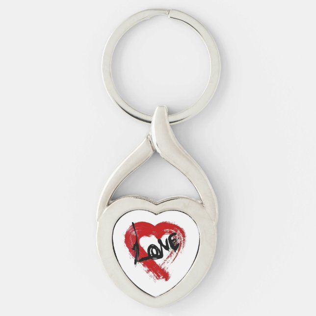 Porte-clés Love Hearts Zipper Charm Porte - clé (Devant)