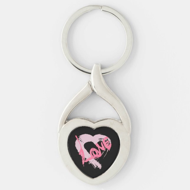 Porte-clés Love Hearts Zipper Charm Porte - clé (Devant)