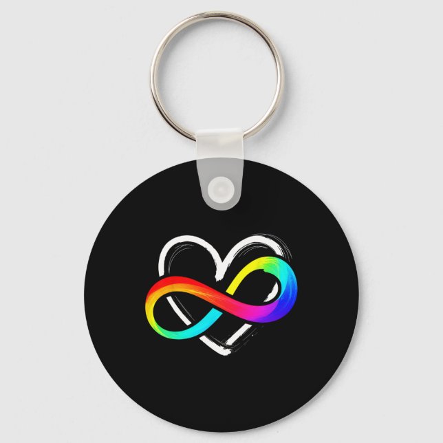Porte-clés Love Infinity Coeur Puzzle Pièce Aimer Autisme Awa (Recto)
