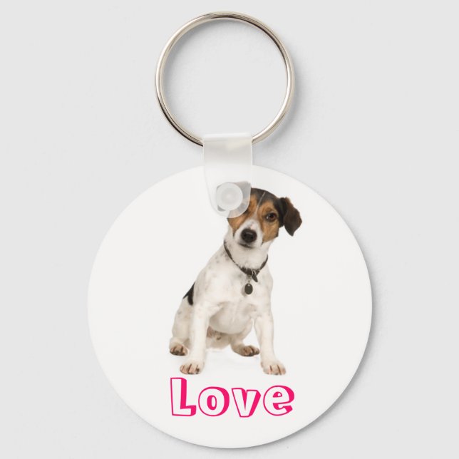 Porte-clés Love Jack Russell Terrier Puppy Dog Keychain (Recto)