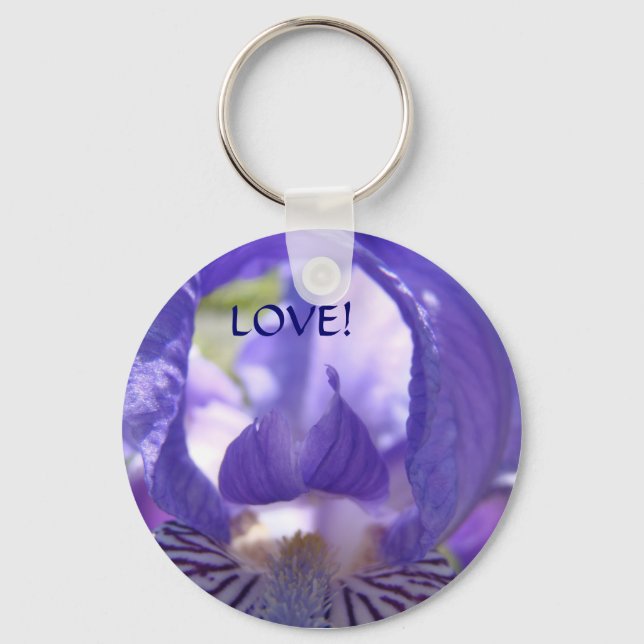 Porte-clés LOVE! Key chain Purple Iris Flower Keychains (Recto)