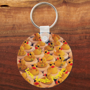 Porte-clés Love Laugh Yellow Rubber Ducks Inspirational