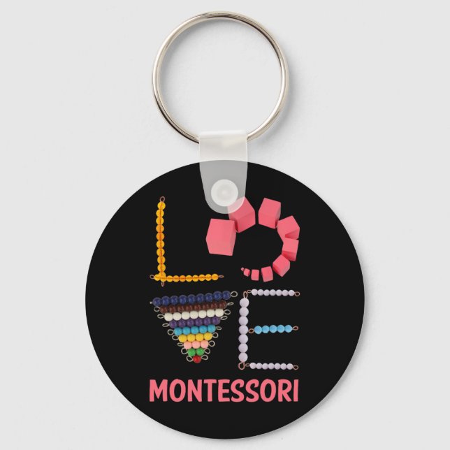 Porte-clés Love Montessori Education Math Teacher  (Recto)