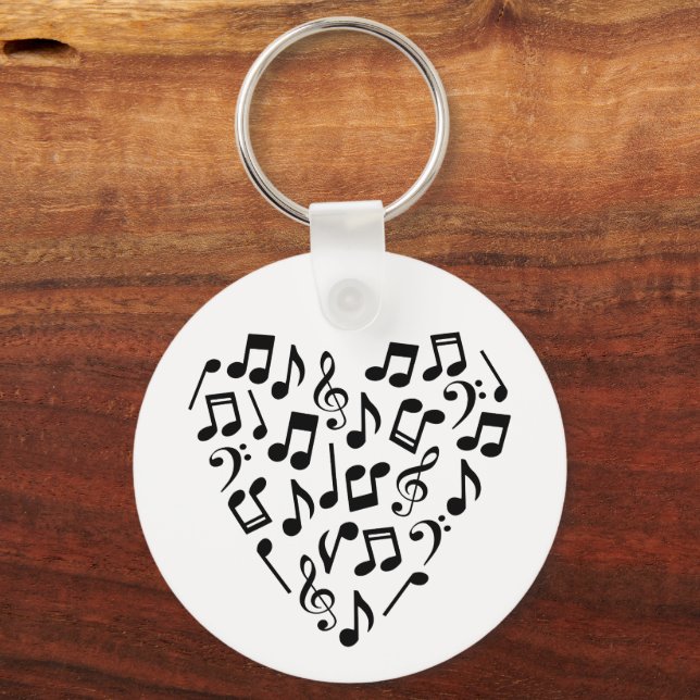 Porte-clés Love Music Heart of Music Notes (Recto)