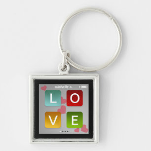 Porte-clés LOVE music player clé fob ring ipod toucher inspir