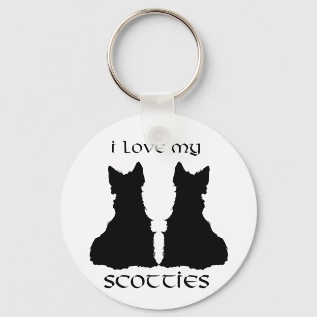 Porte-clés Love My Scotties Silhouette (Recto)