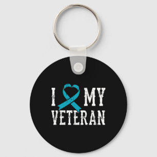 Porte-clés Love My Veteran Turquoise Ribbon Ptsd Outfit Idée