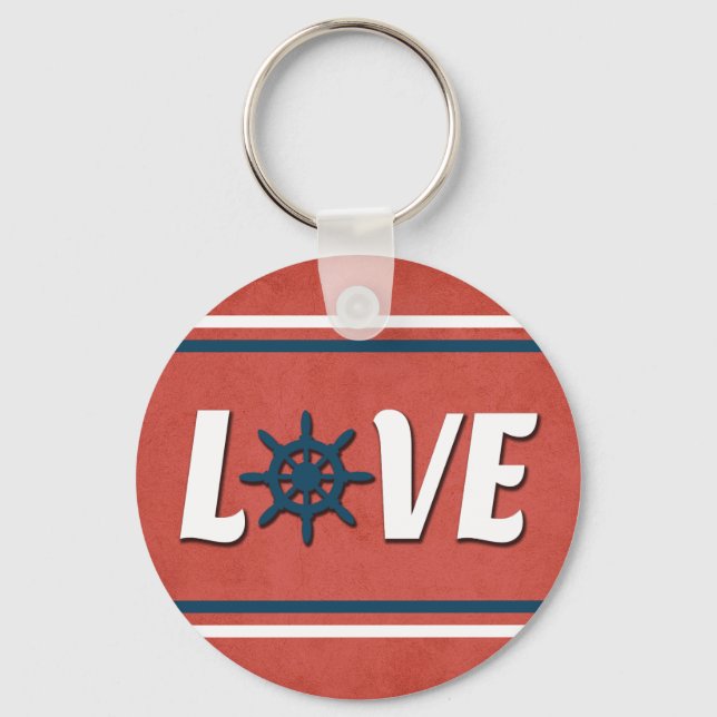 Porte-clés Love nautique design (Recto)