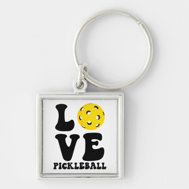Porte-clés Love Pickleball Retro (Devant)