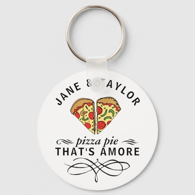 Porte-clés Love Pizza Personalized (Recto)