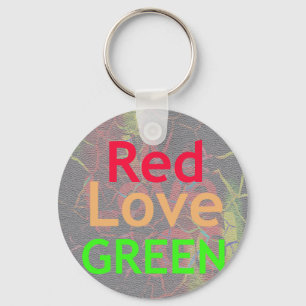 PORTE-CLÉS LOVE RED GOLDEN VERT
