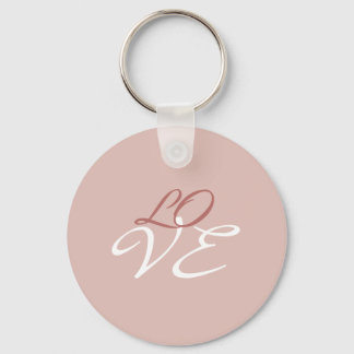 Porte-clés Love Rose Gold Color Calligraphy Script