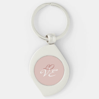 Porte-clés Love Rose Gold Color Calligraphy Script