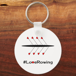 Porte-clés Love Rowing slogan and boat