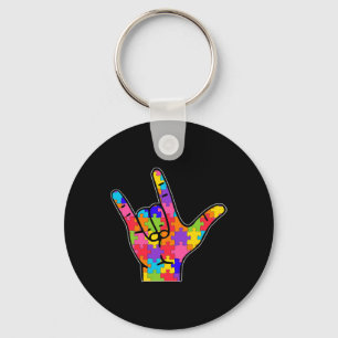 Porte-clés Love Sign Language Autism Cadeau de sensibilisatio