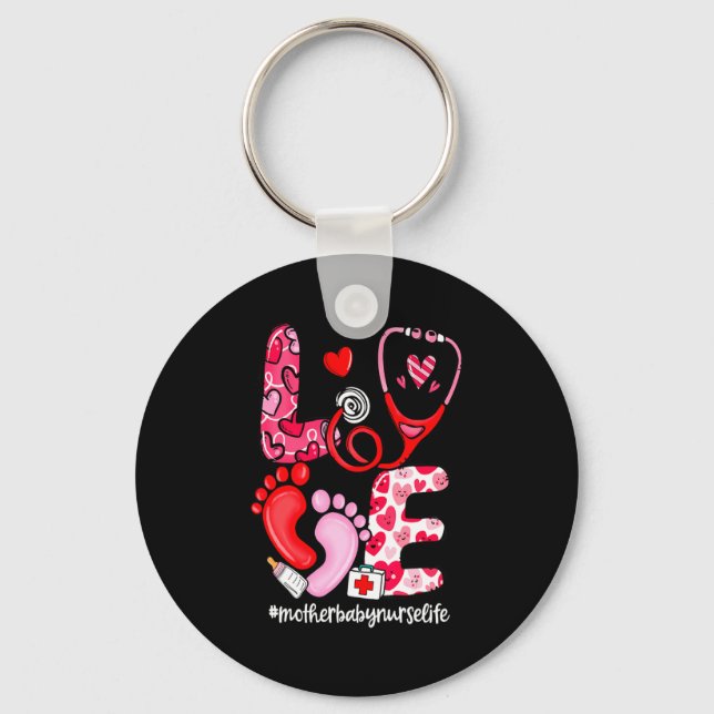 Porte-clés Love Stethoscope Mother Baby Nurse Life Valentine  (Recto)