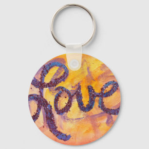 Porte-clés Love Sunset Golden Glow Peinture Porte - clé