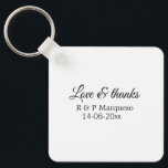 Porte-clés Love & thanks add couple name wedding add date yea<br><div class="desc">For lovers like us</div>
