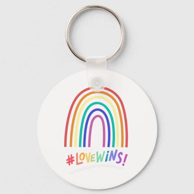 Porte-clés Love Wins Fun Rainbow Text (Recto)