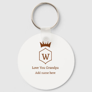 Porte-clés Love you grand-pa couronne ajouter nom détails bru