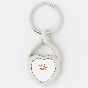 Porte-clés Love You More Floral Heart Line Art 