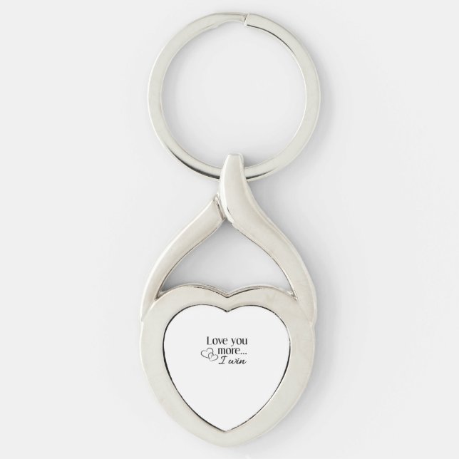 Porte-clés Love You More Heartfelt Minimal Design  (Devant)