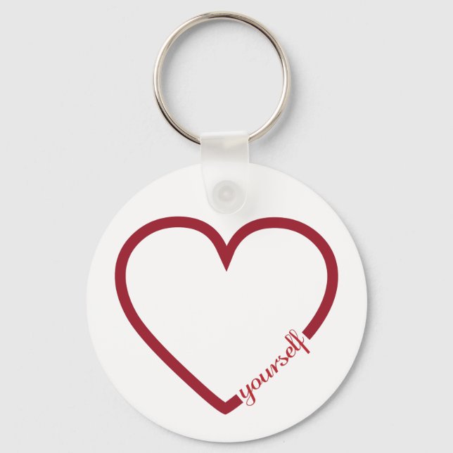 Porte-clés Love yourself heart minimum design (Recto)
