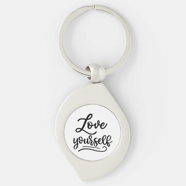 Porte-clés Love Yourself Inspirational Citation Self Love (Devant)