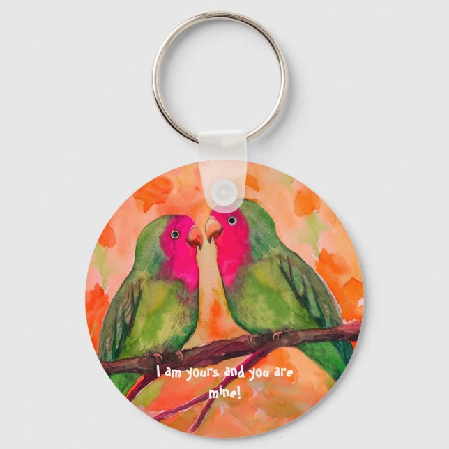 Porte-clés lovebirds button (Recto)