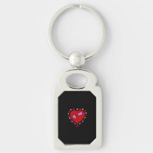 Porte-clés Lovely Heart Kisses Rectangle Porte - clé