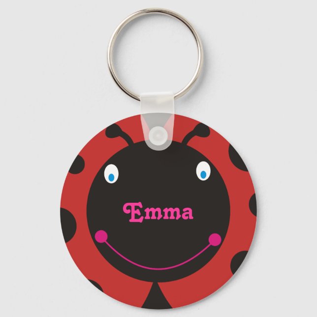 Porte-clés Lovely Ladybug - Clé de nom personnalisée (Recto)