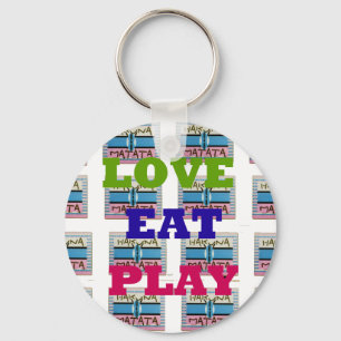 Porte-clés Lovely Lovely Love Eat Play Kenya shield