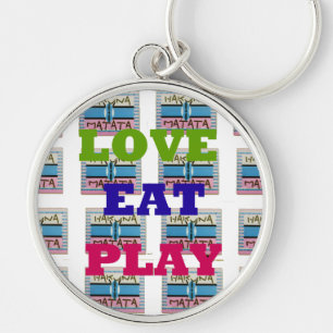 Porte-clés Lovely Lovely Love Eat Play Kenya shield