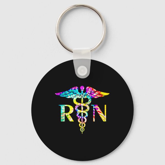 Porte-clés Lovely RN Registered Nurse Tie Dye (Recto)