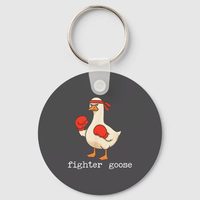 Porte-clés Lover Goose And Fighter Goose, Funny Couple Goose  (Recto)