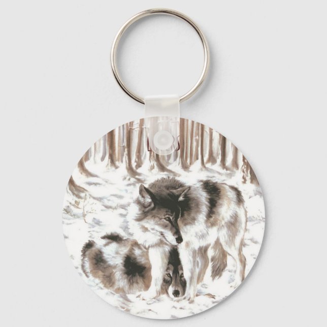 Porte-clés LOVERS Wolf Couple (Recto)