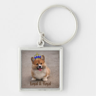 Porte-clés Loyal and Royal Corgi Puppy Photo