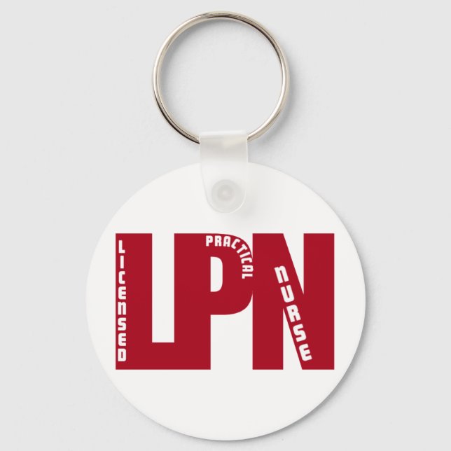 Porte-clés LPN Big RED LICENSEE INFIRMIÈRE PRATIQUE (Recto)