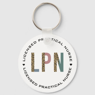 Porte-clés LPN Licence Pratique Infirmière Leopard Typographi