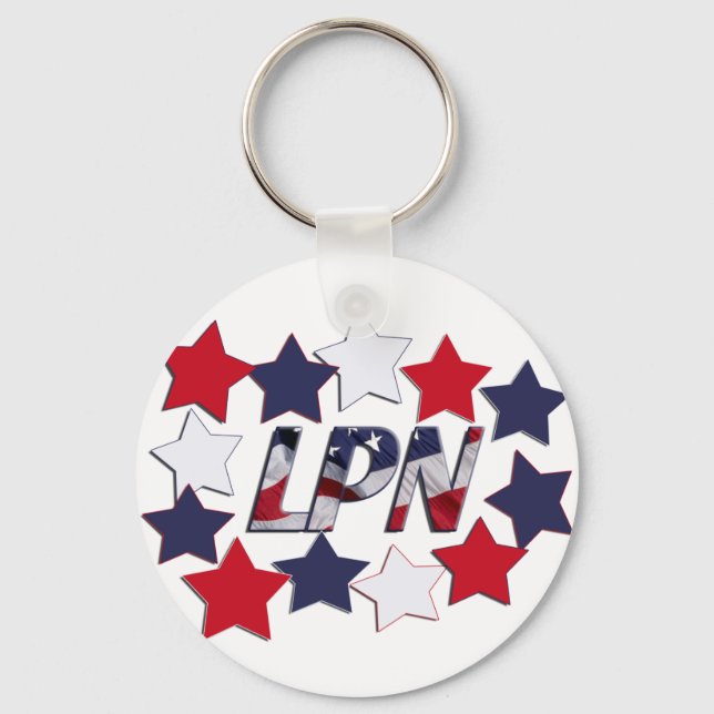 PORTE-CLÉS LPN SPANGLED STAR - INFIRMIÈRE PRATIQUE AUTORISÉE (Recto)