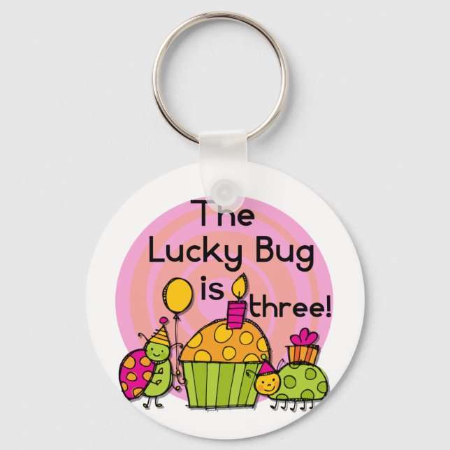 Porte-clés Lucky Bug Cupcake 3e Anniversaire Tshirts et cadea (Recto)