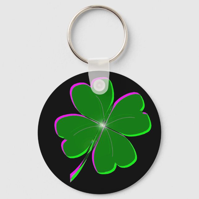 Porte-clés Lucky Four Leaf Clover  (Recto)