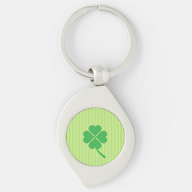 Porte-clés Lucky Four Leaf Shamrock Design-87906 (Devant)