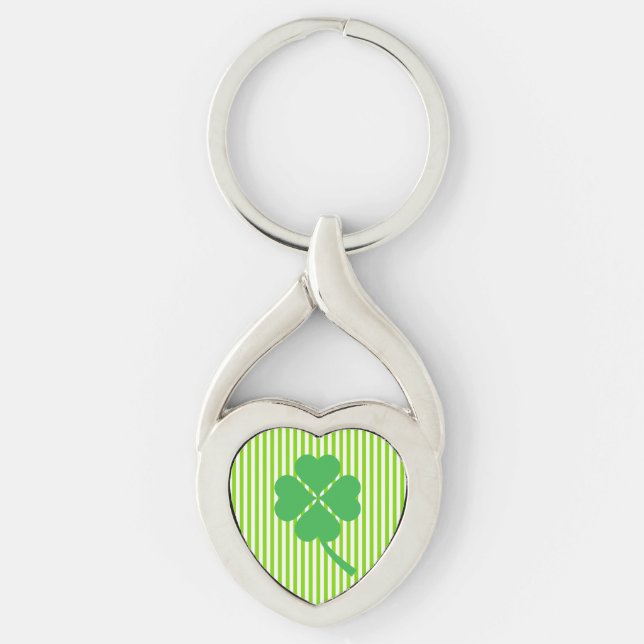 Porte-clés Lucky Four Leaf Shamrock Design-87906 (Devant)
