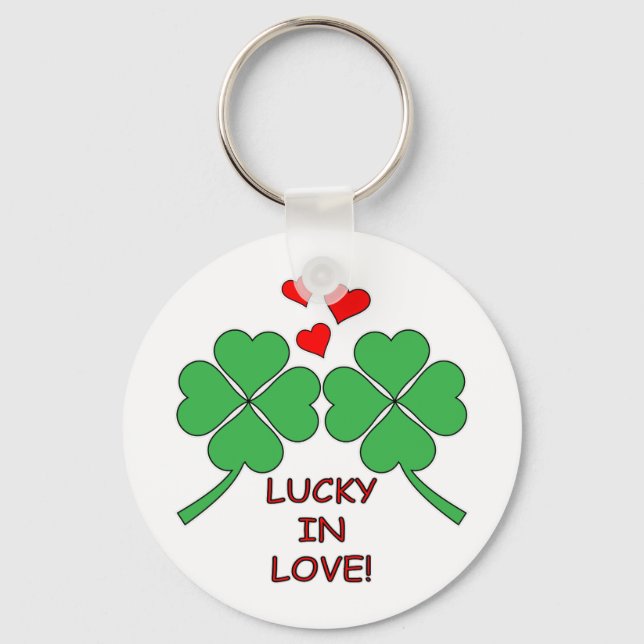 Porte-clés Lucky In Love Hearts Clover (Recto)