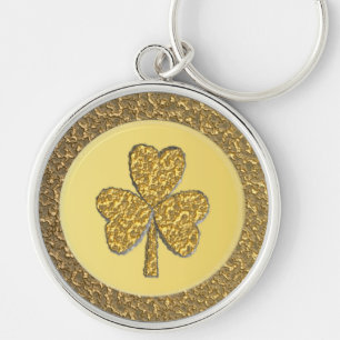 Porte-clés Lucky Irish Shamrock Gold Coin